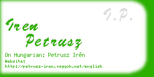 iren petrusz business card