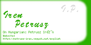 iren petrusz business card